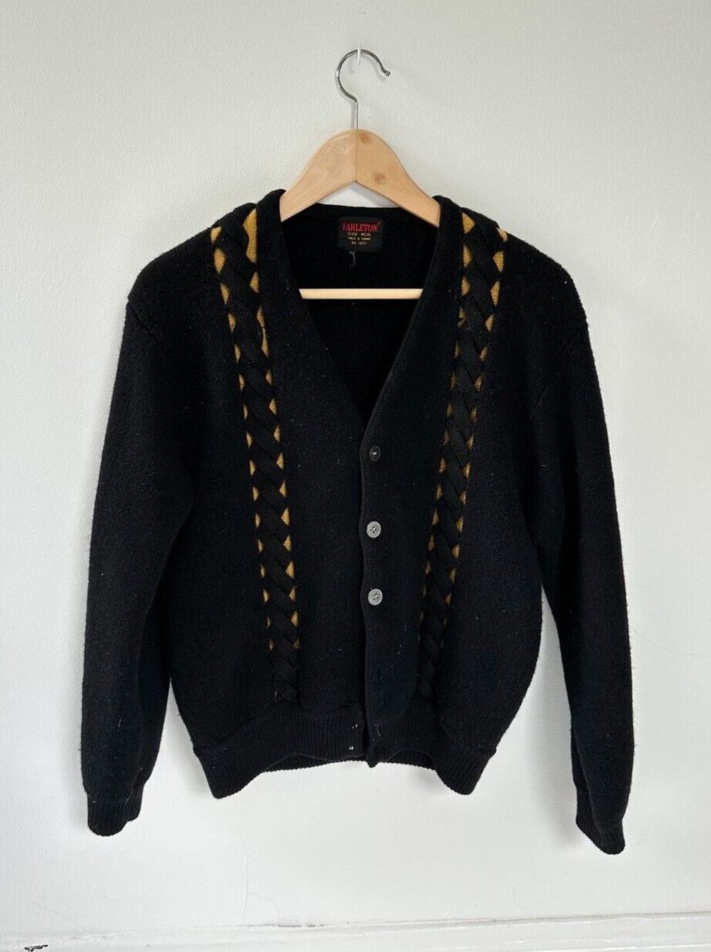 Vintage 1970s Tarleton 100% Wool Cardigan Sweater Women's Small